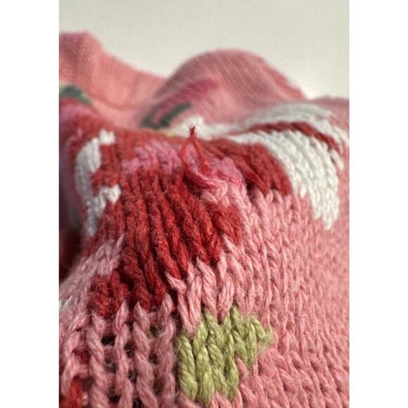 Vintage Braunstyle Large Pink Floral Knit Cardigan Cottagecore Artsy Retro READ - Picture 8 of 8